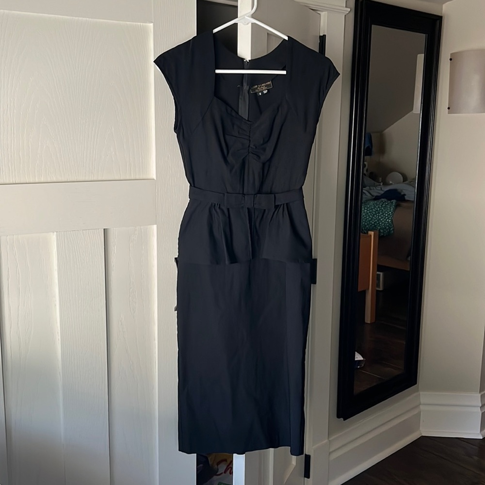 Stop Staring Black Pinup Stretch Wiggle Peplum dress